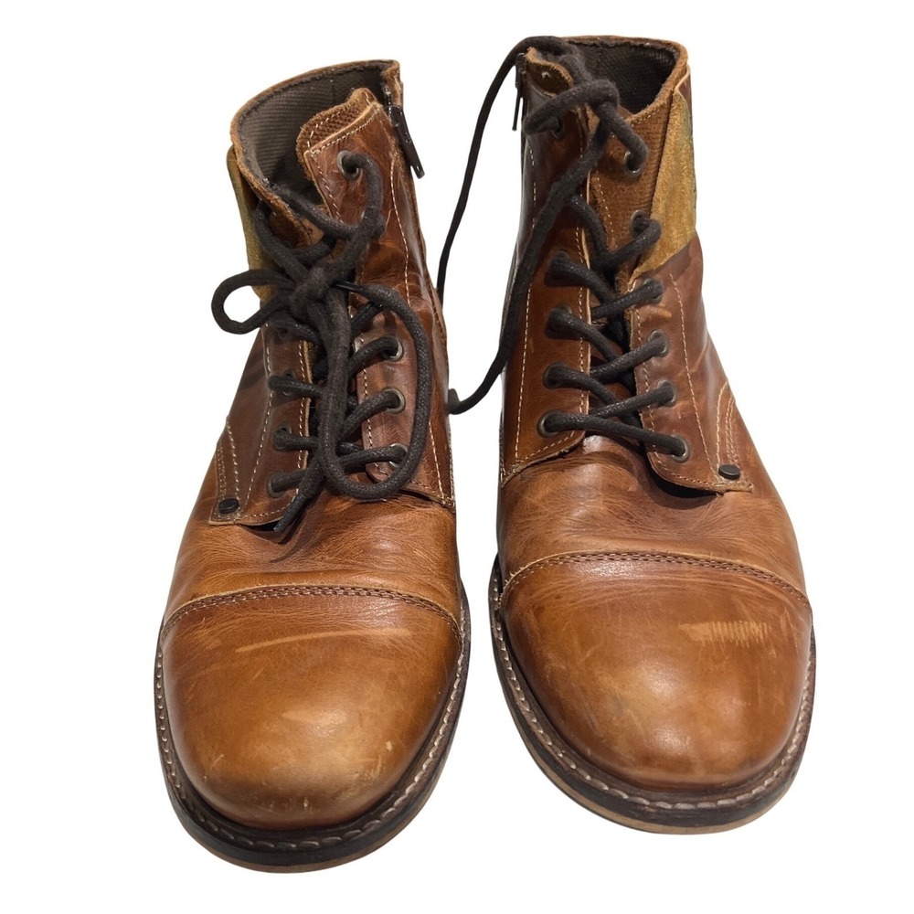 Men's S10 Bullboxer Kelden Brown Cap-Toe Ankle Boots Hand Made Portugal